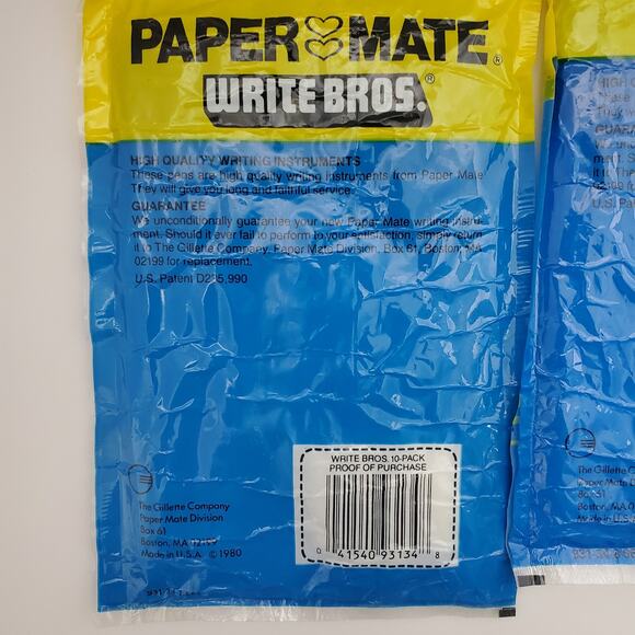 Vtg 1980s Paper Mate Write Bros BLUE Pens Lot of 3 Packs Medium Point NOS 30Pens - Picture 4 of 7
